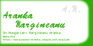 aranka margineanu business card